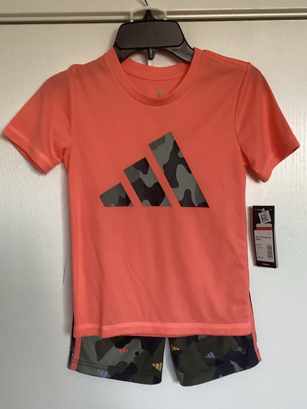 adidas 2pc Coral Short-Sleeve Tee & Camo Short Set